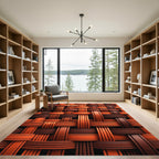 Woven Terracotta Stripe Texture Rug