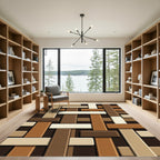 Earthy Tone Interlocking Rectangle Rug