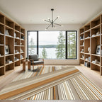 Modern Earthy Tone Diagonal Striped Rug