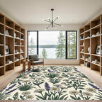 Whimsical Lavender Daisy Garden Rug