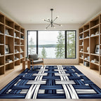 Woven Indigo White Stripe Rug