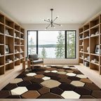Rich Earthy Hexagon Mosaic Rug