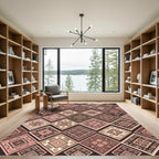 Pink Tan Diamond Tribal Ornament Rug