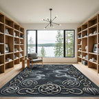 Silver Knotwork Smoke Border Rug