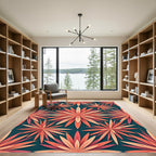 Coral Floral Burst Seamless Rug