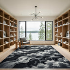 Monochrome Abstract Cloudscape Surreal Landscape Rug