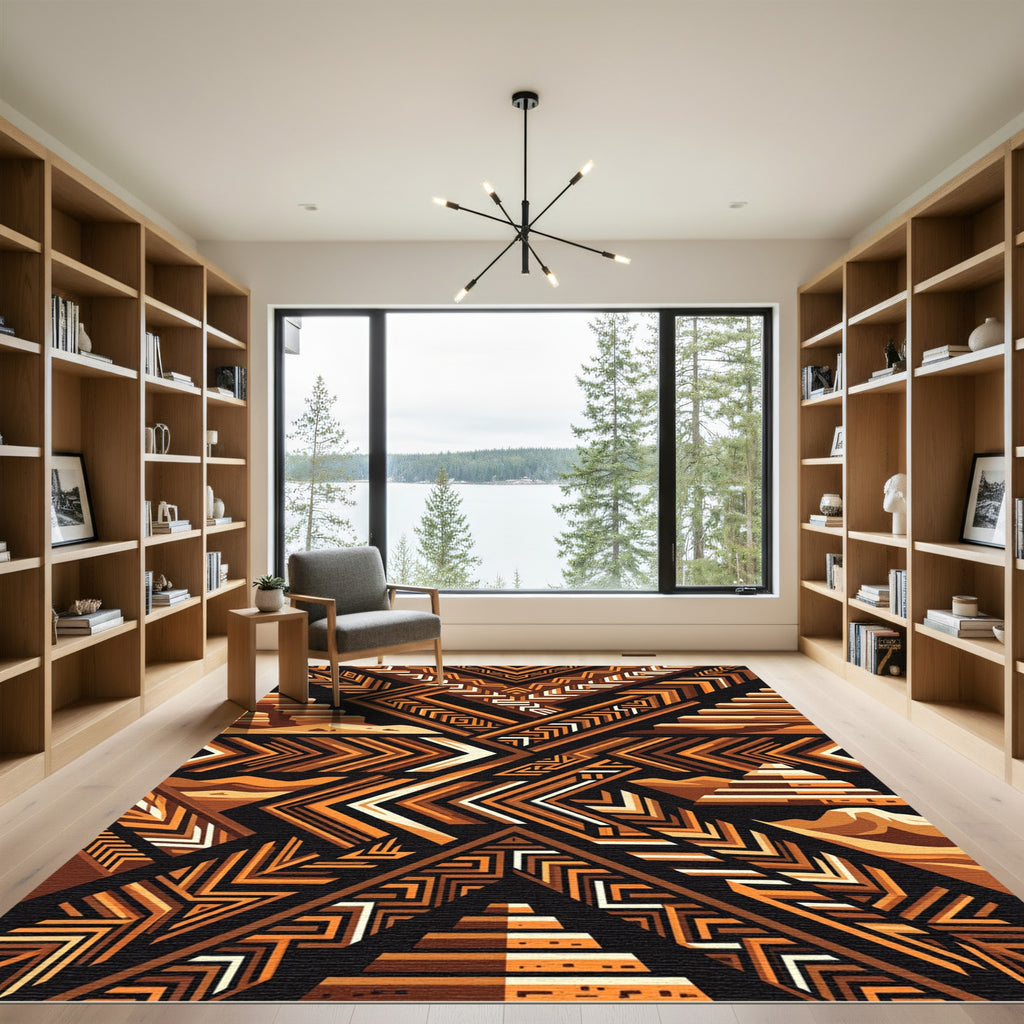 Ancient Desert Geometric Landscape Rug