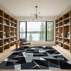 Monochromatic Geometric Abstract Overlapping Squares Rug