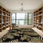 Bold Gold Zebra Stripe Collage Rug