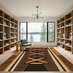 Laced Leather Aesthetic Earthy Brown Rug