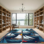 Nautical Sailboats Vintage Nautical Adventure Rug