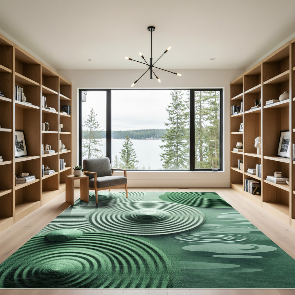 Seafoam Zen Garden Ripples Rug