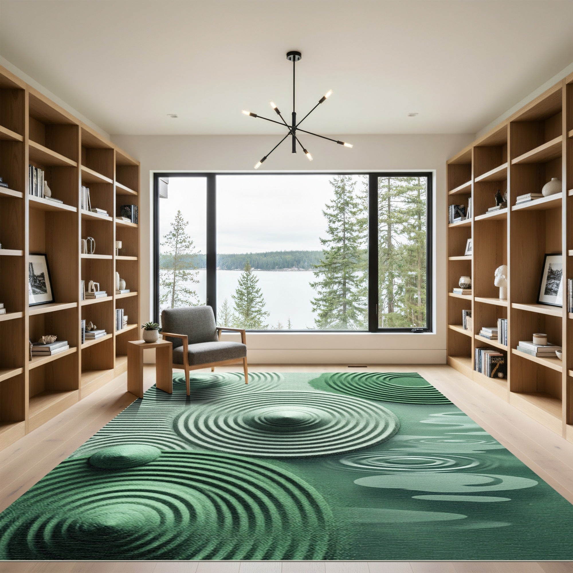 Seafoam Zen Garden Ripples Rug