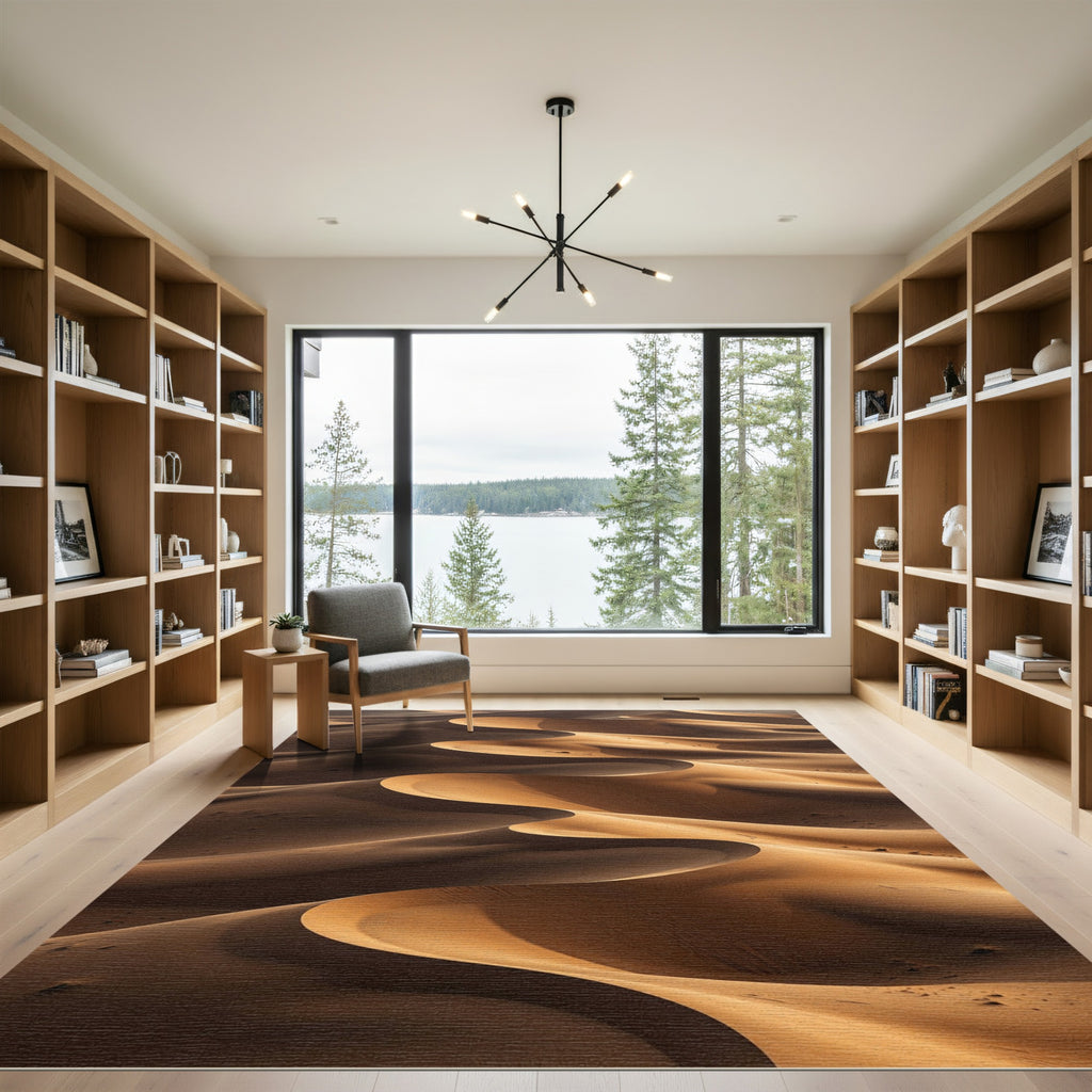 Golden Sand Dune Waves Rug
