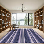 Varied Indigo Fine Stripe Rug