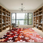 Radiant Cherry Blossom Sunburst Rug