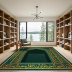 Emerald Islamic Calligraphy Arch Ornamentation Rug