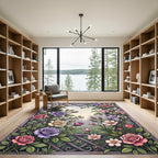 Enchanted Garden Lattice Floral Rose Rug