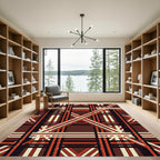Crisscross Rustic Red Wood Texture Rug