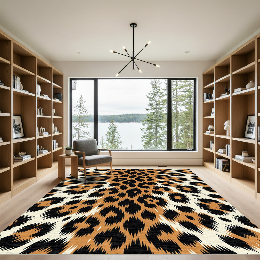 Bold Animalistic Leopard Spot Rug