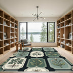 Sage Green Botanical Apothecary Herb Collection Rug