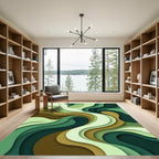 Earthy Tones Abstract Wavy Rug