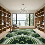 Shaded Emerald Scales Layered Arches Rug