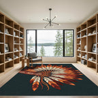 Warm Feather Headdress Arrangement Rug