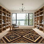 Brown Gold Tribal Diamond Arrow Rug