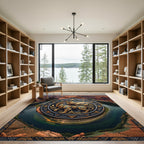 Golden Mythical Guardian Canyon Medallion Rug