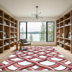Woven Blush Pink Interlocking Wavy Lines Rug