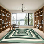 Green Abstract Archway Illusion Rug