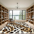 Spotted Beige Black Animal Print Rug