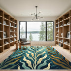 Ocean Kelp Forest Azure Seaweed Art Rug