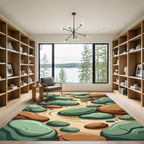 Smooth River Stones with Water Swirls Rug