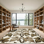 Golden Vine Leaf Tapestry Rug