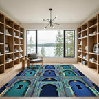 Ornate Blue Archway Medallion Rug