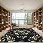 Cream Floral Vine Scroll Rug