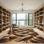 Geometric Sepia Canyon Stairs Rug
