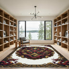 Imperial Crimson Dragon Circular Medallion Rug
