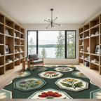 Botanical Hexagon Garden Sage Rug