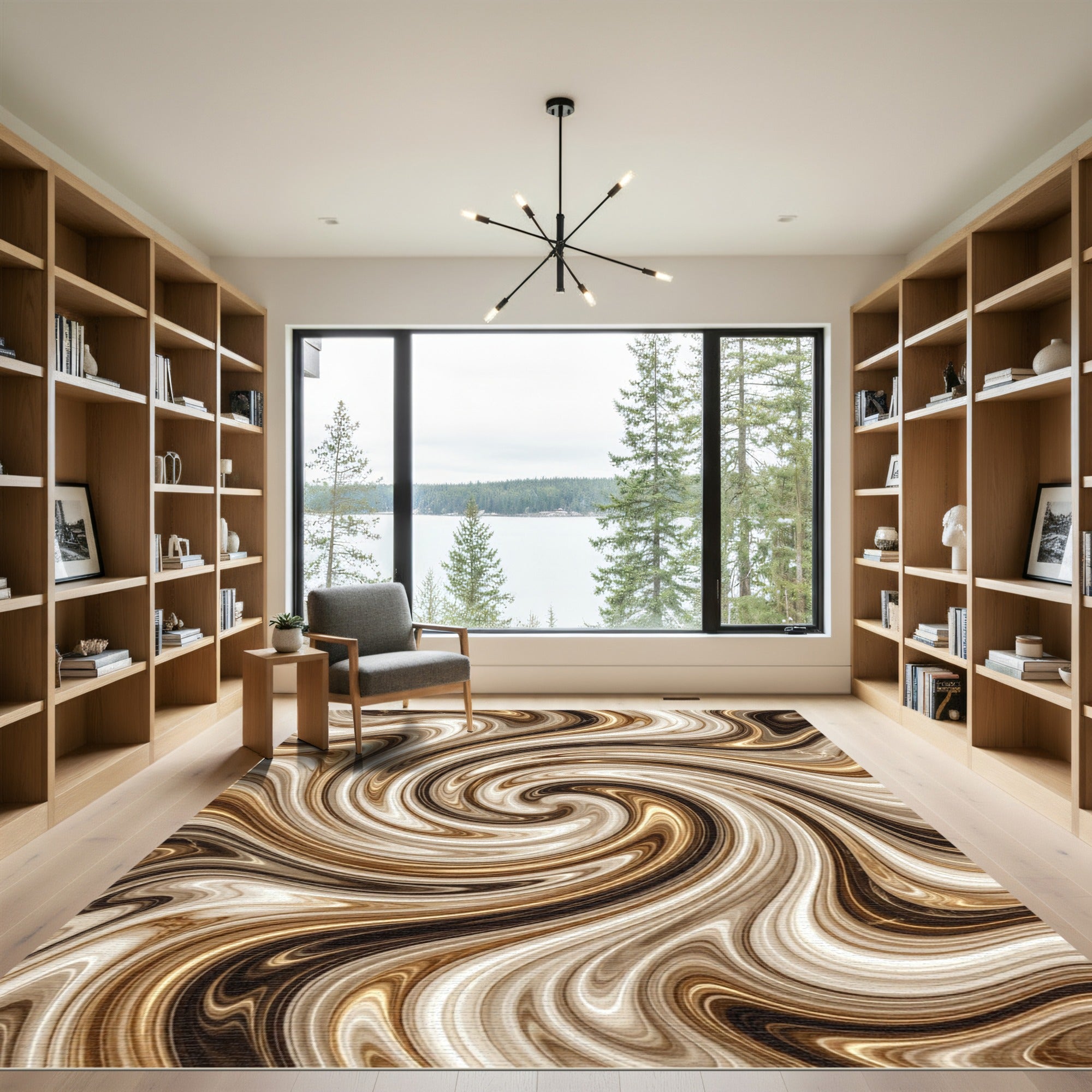 Rich Swirl Marble Fluid Texture Rug