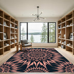 Blush Pink Art Deco Starburst Medallion Rug
