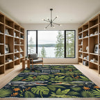 Lush Green Tropical Crocodile Jungle Adventure Rug