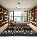 Southwestern Earthy Geometric Teepee Striped Rug