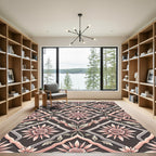 Rose Blossom Lattice Rose Garden Rug