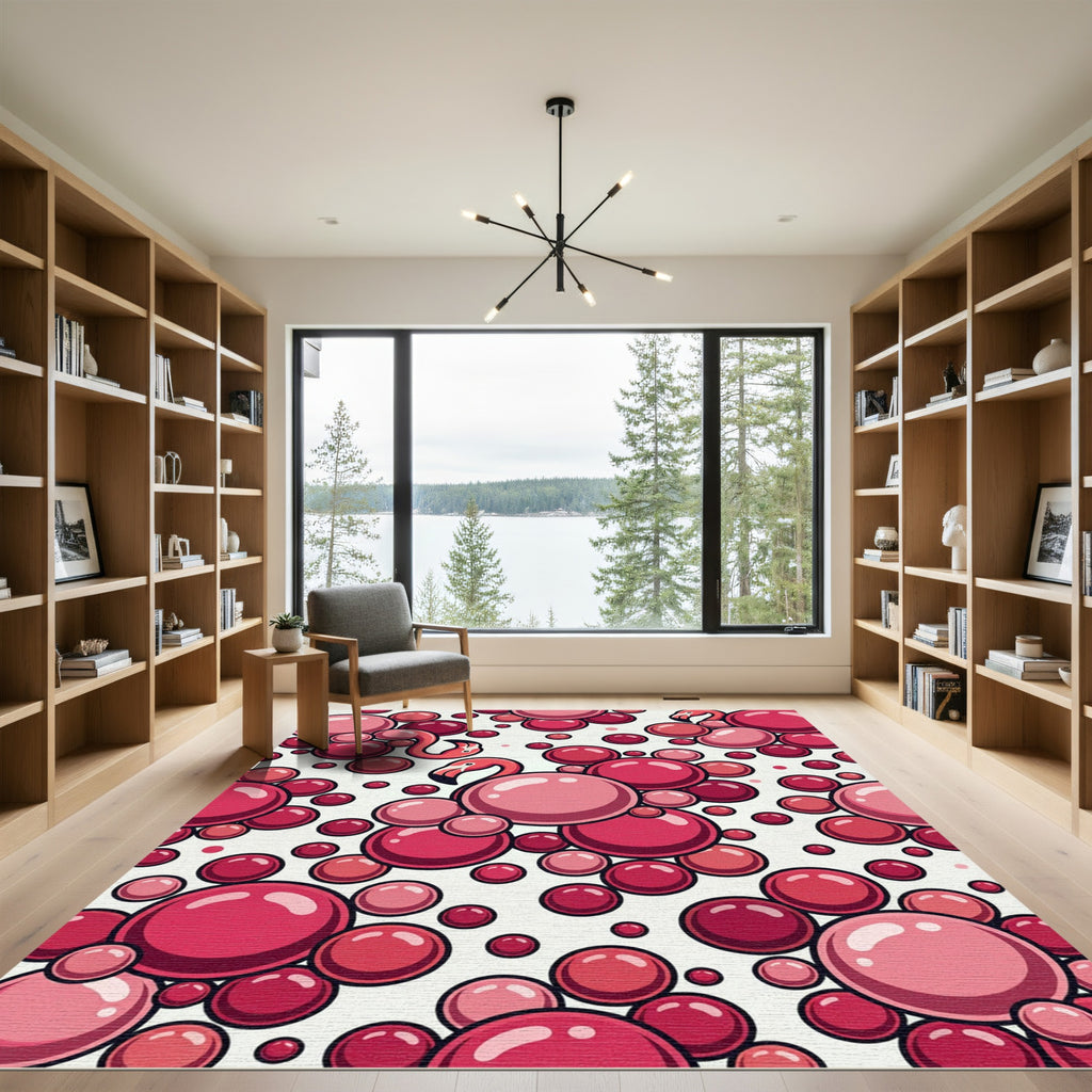 Pink Flamingo Bubble Cluster Rug