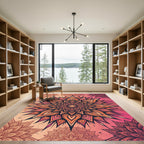 Sunset Mandala Orange Pink Floral Medallion Rug