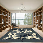 Monochrome Spotted Bovine Hide Art Rug