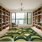Muted Forest Green Arc Stack Rug